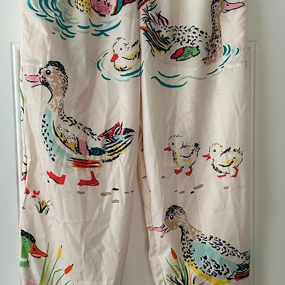 Briteneye XL New Women's Vintage Animal Duck Print Casual Pants - Picture 3 of 9